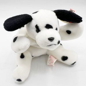 Vintage 1996 Ty Dotty the Dalmatian, Beanie Babies Collection Plush Dog, PVC